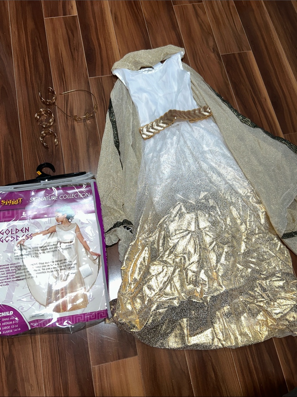 Small kids golden goddess Halloween costume